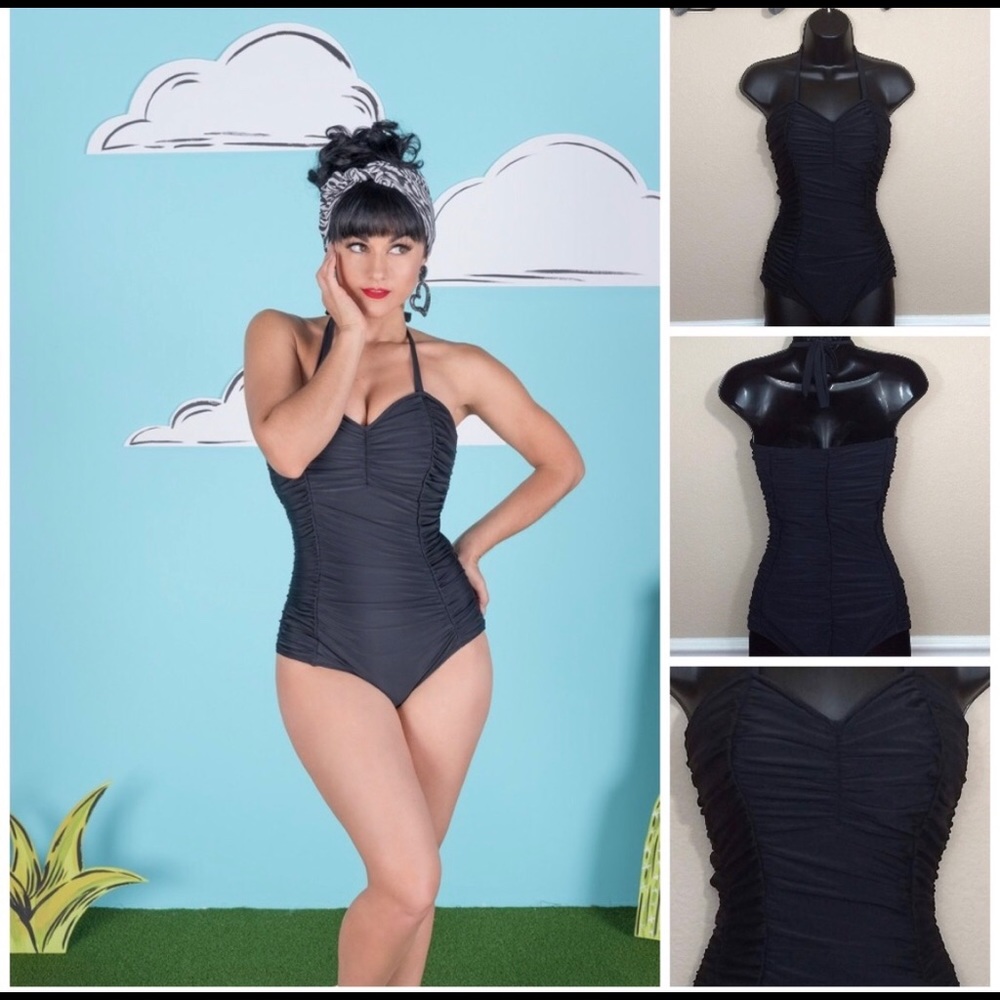 Tatyana Beach Bash Retro Black Swimsuit XL